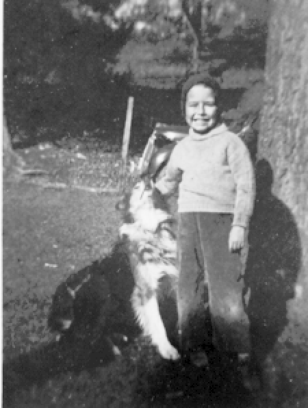 Young Bill with collie Laddie