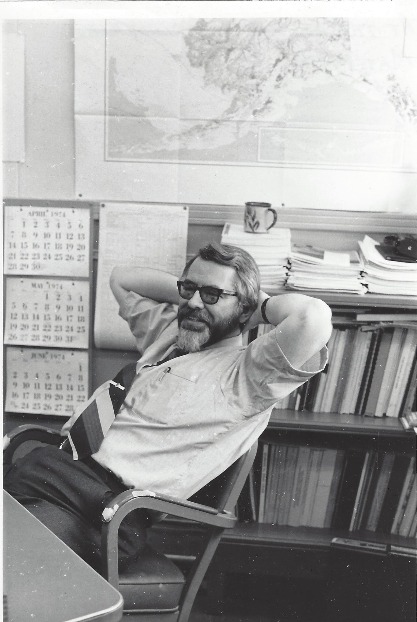 Bill Gabriel in his office, 1974