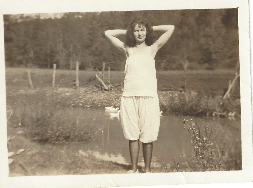 Juanita by pond at Back Creek