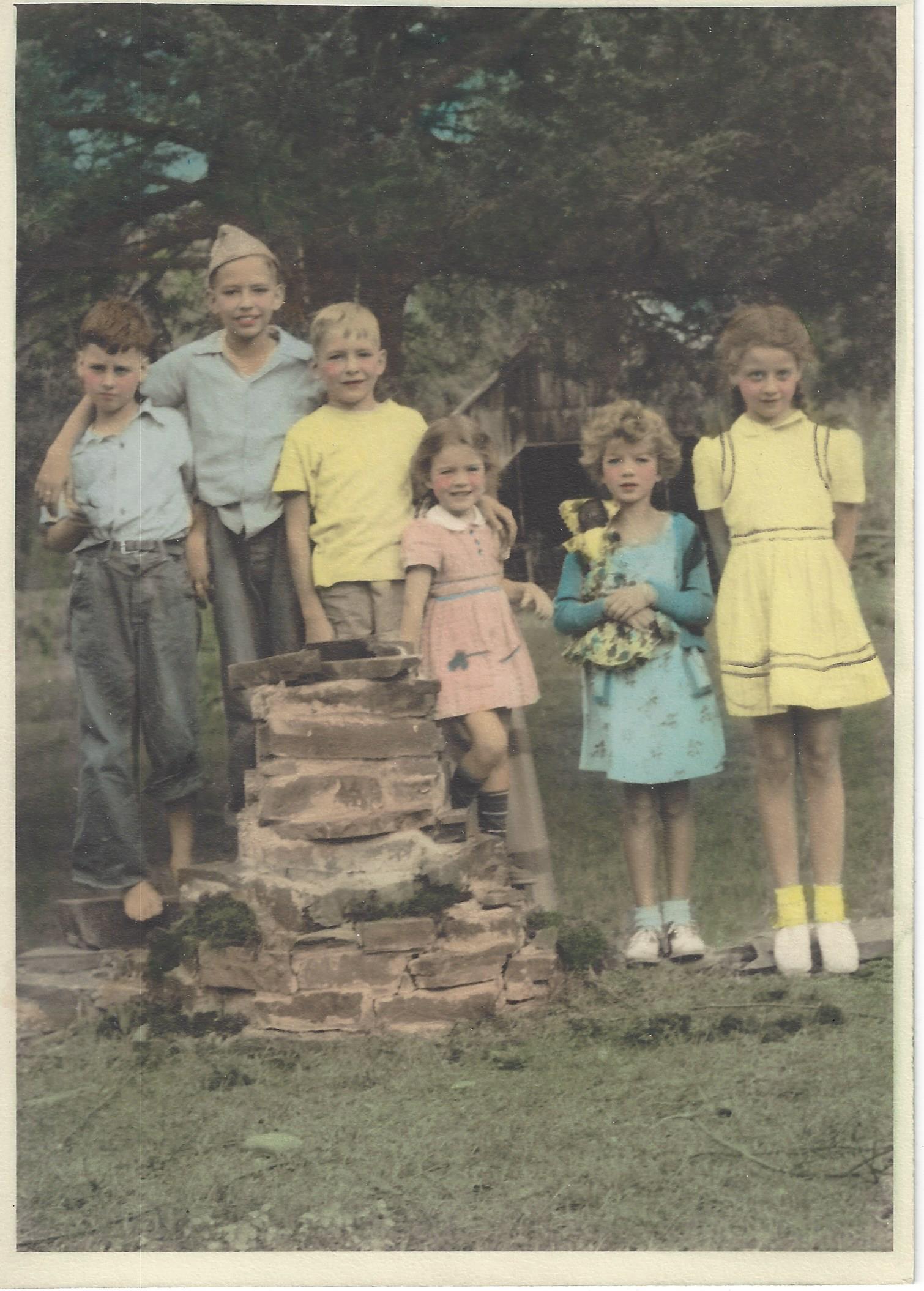 Hickman children, hand-colorized, c. 1940s