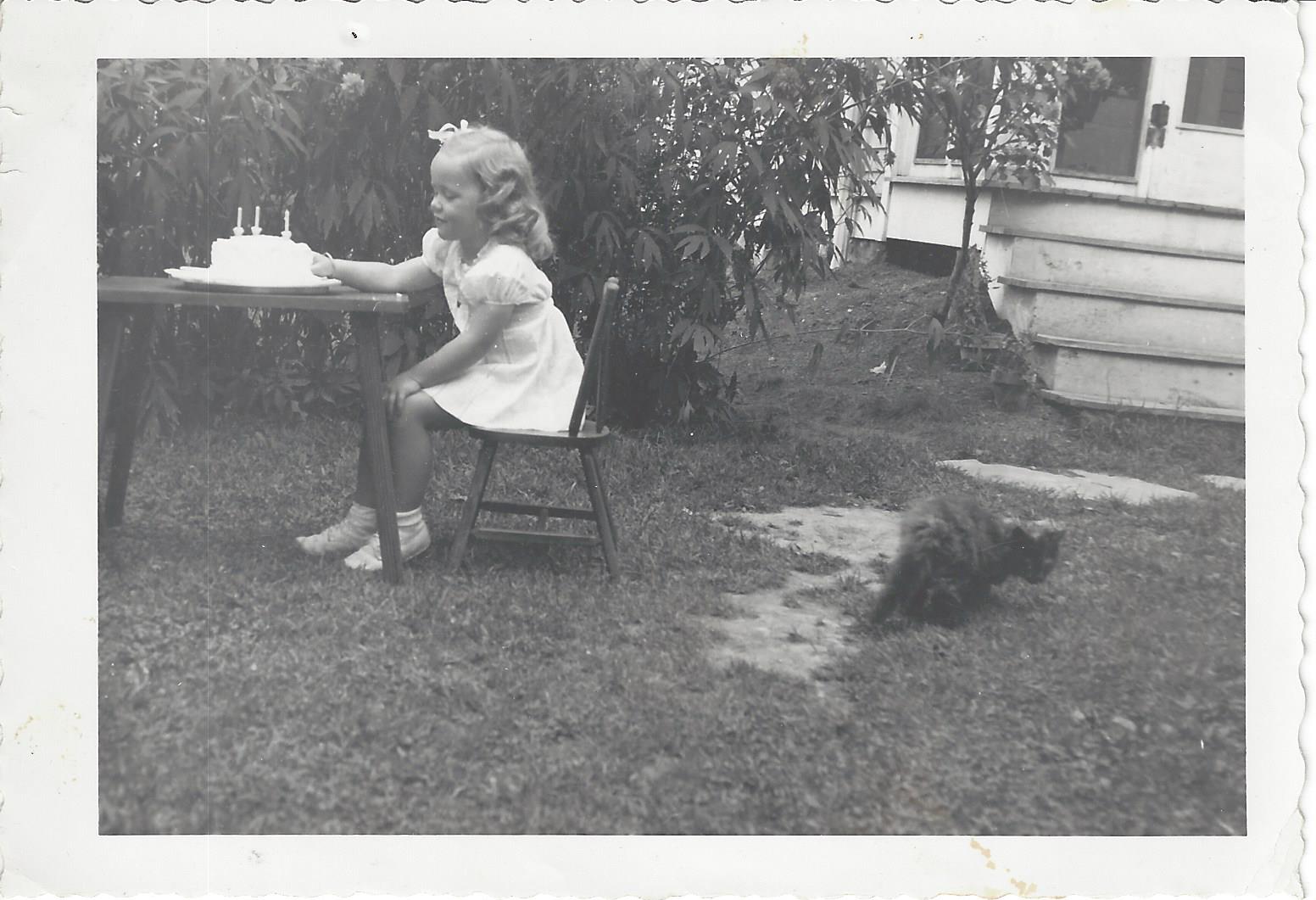 Neva at her birthday party in the backyard