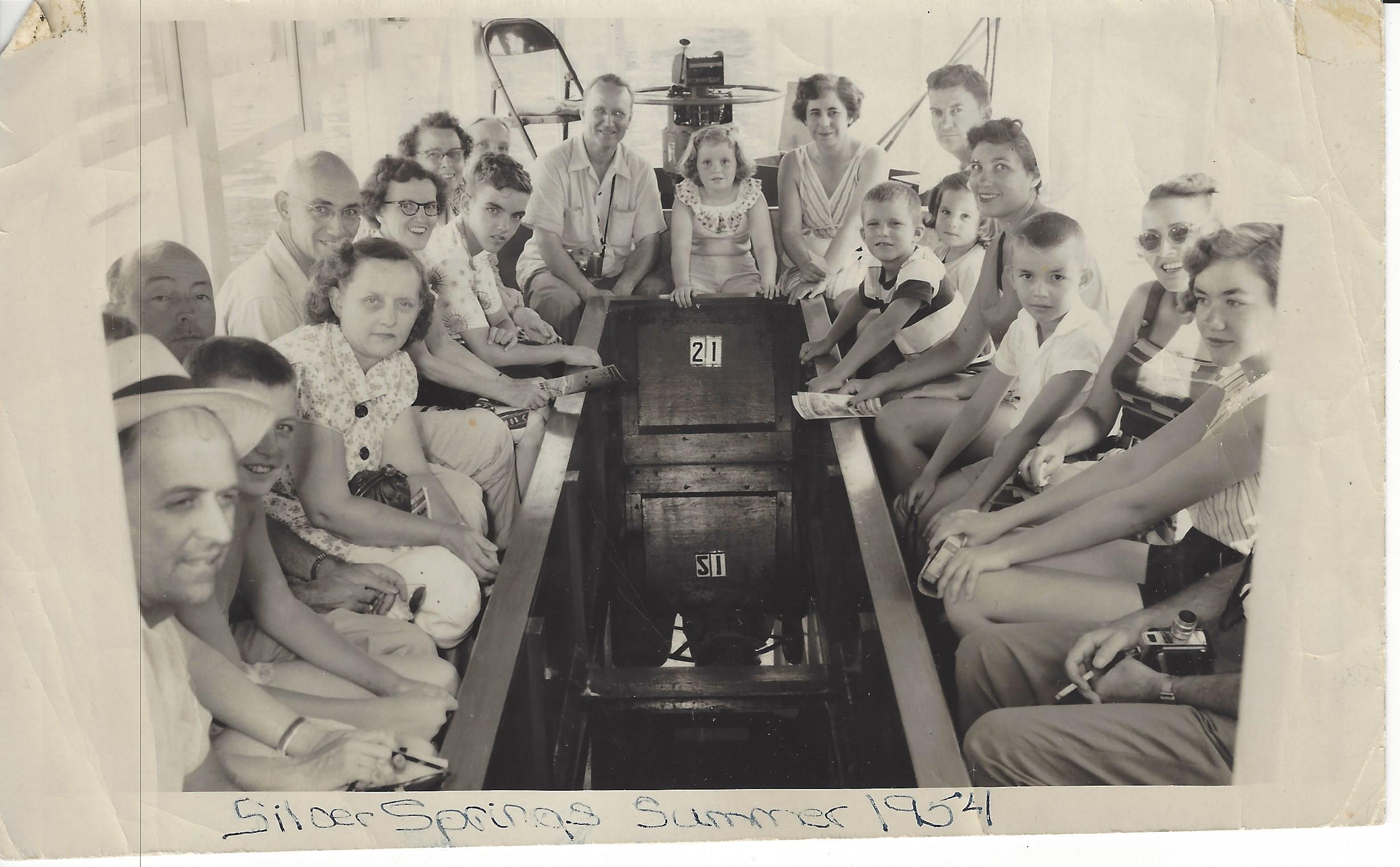 Family on boat at Silver Springs, Summer 1954