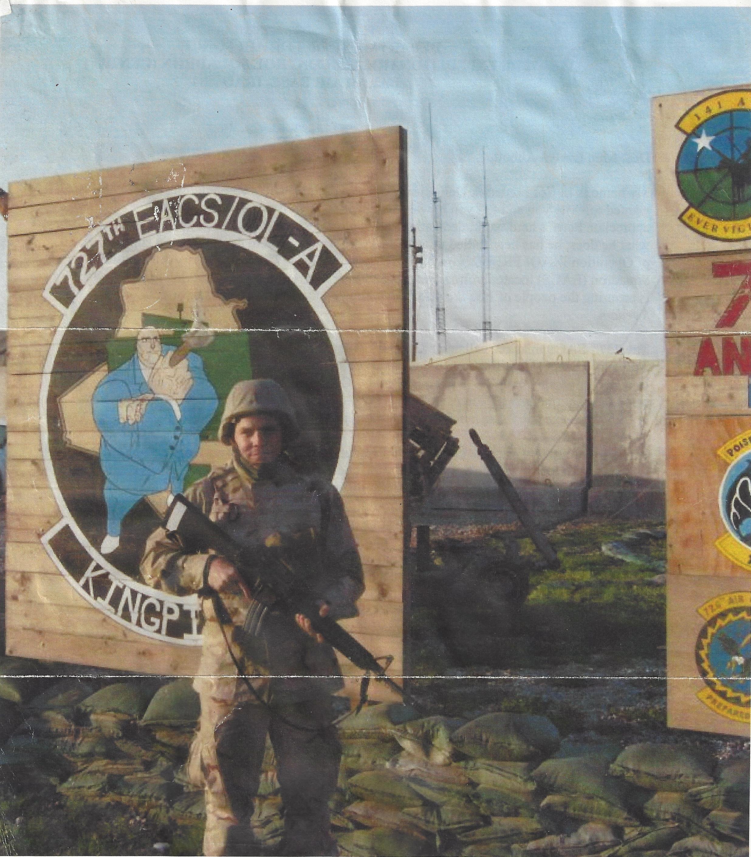 Peter in combat gear, Iraq 2004