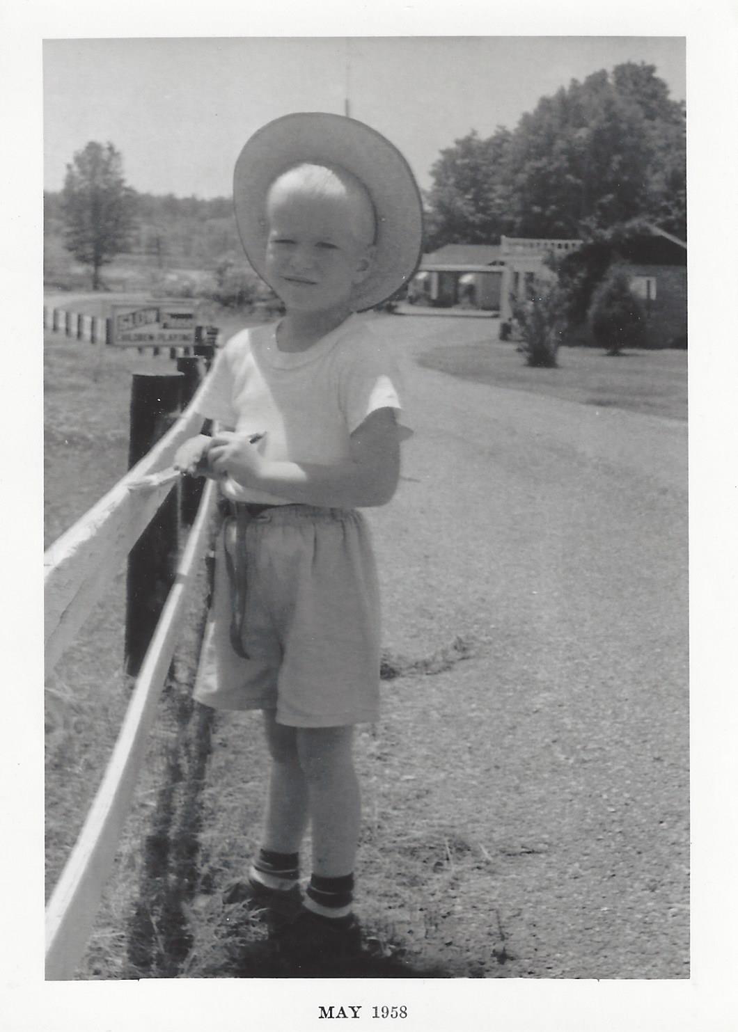 Ralph in cowboy hat, May 1958
