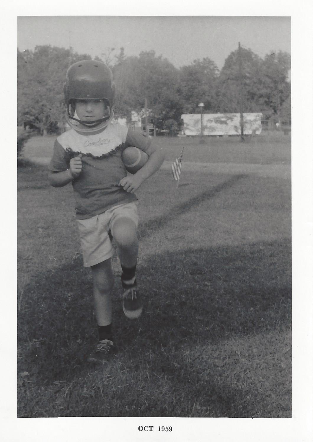Ralph in football gear, October 1959