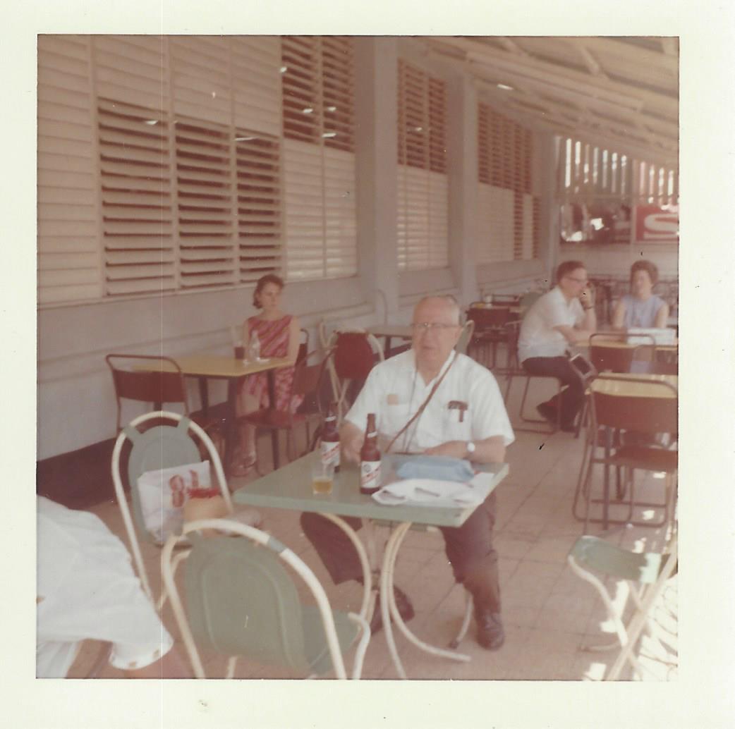 Roger at a cafe abroad