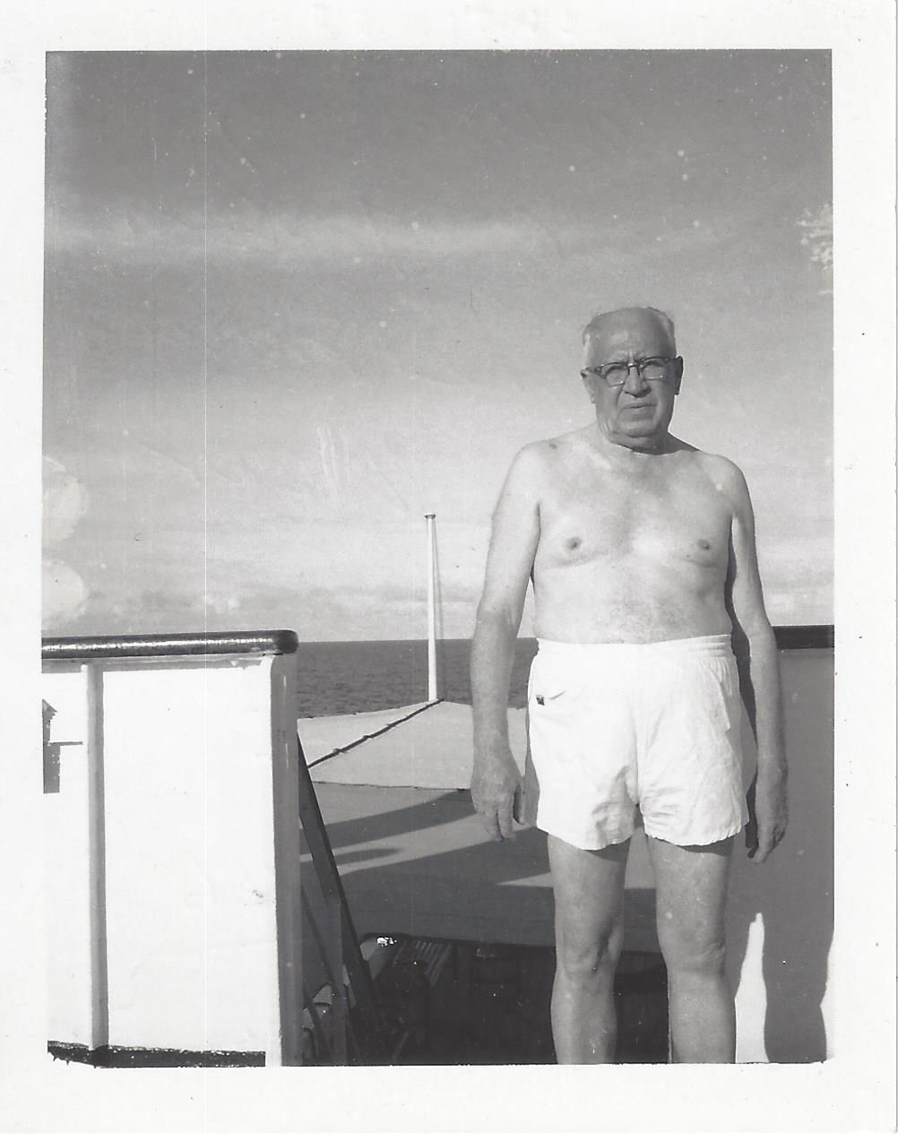 Roger on a ship deck