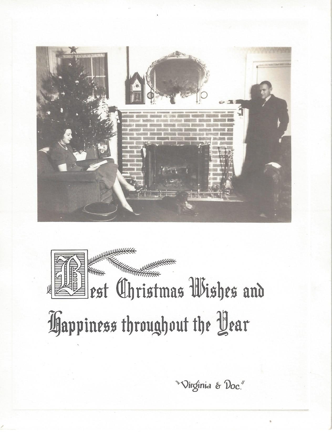 Virginia and Doc Campbell Christmas card