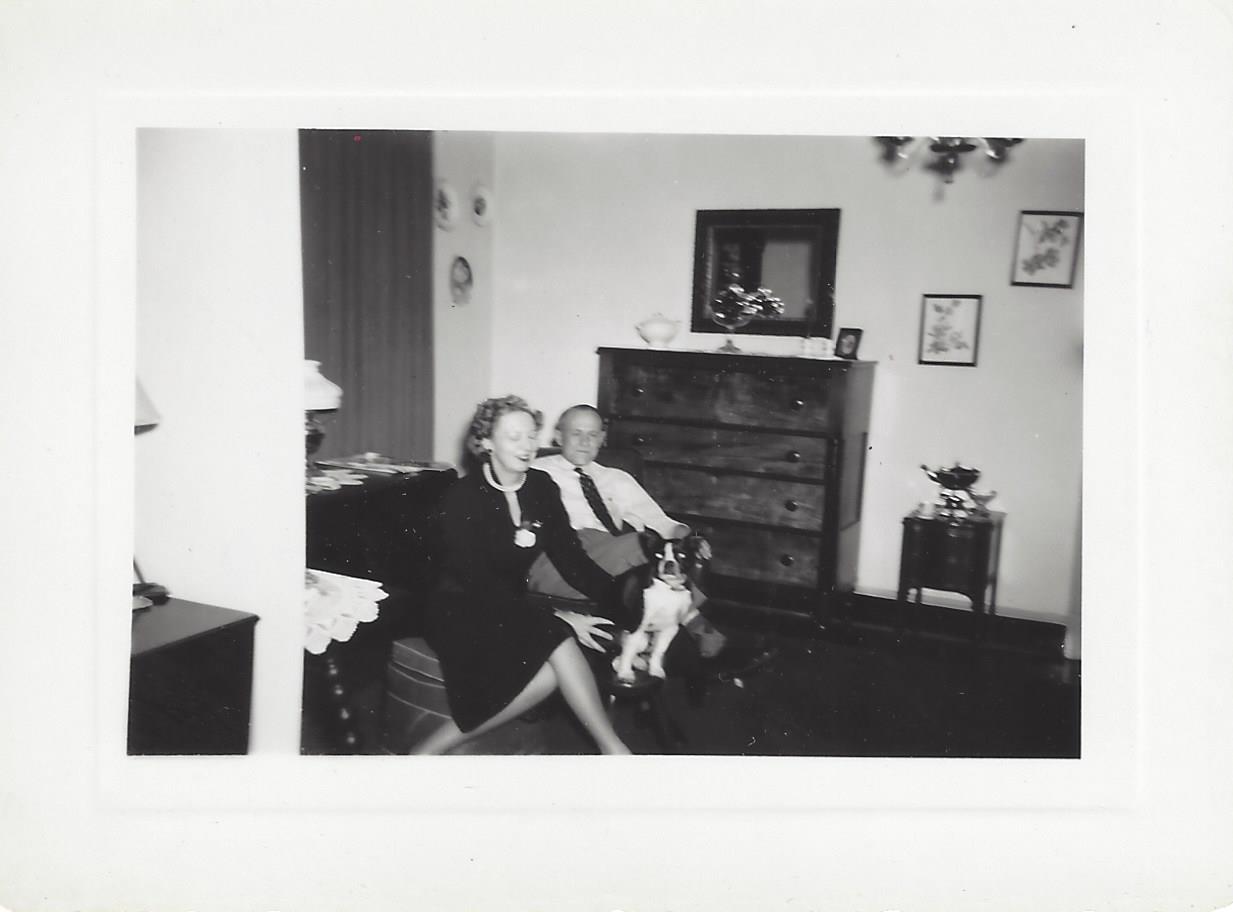 Doc and Virge at home with their dog