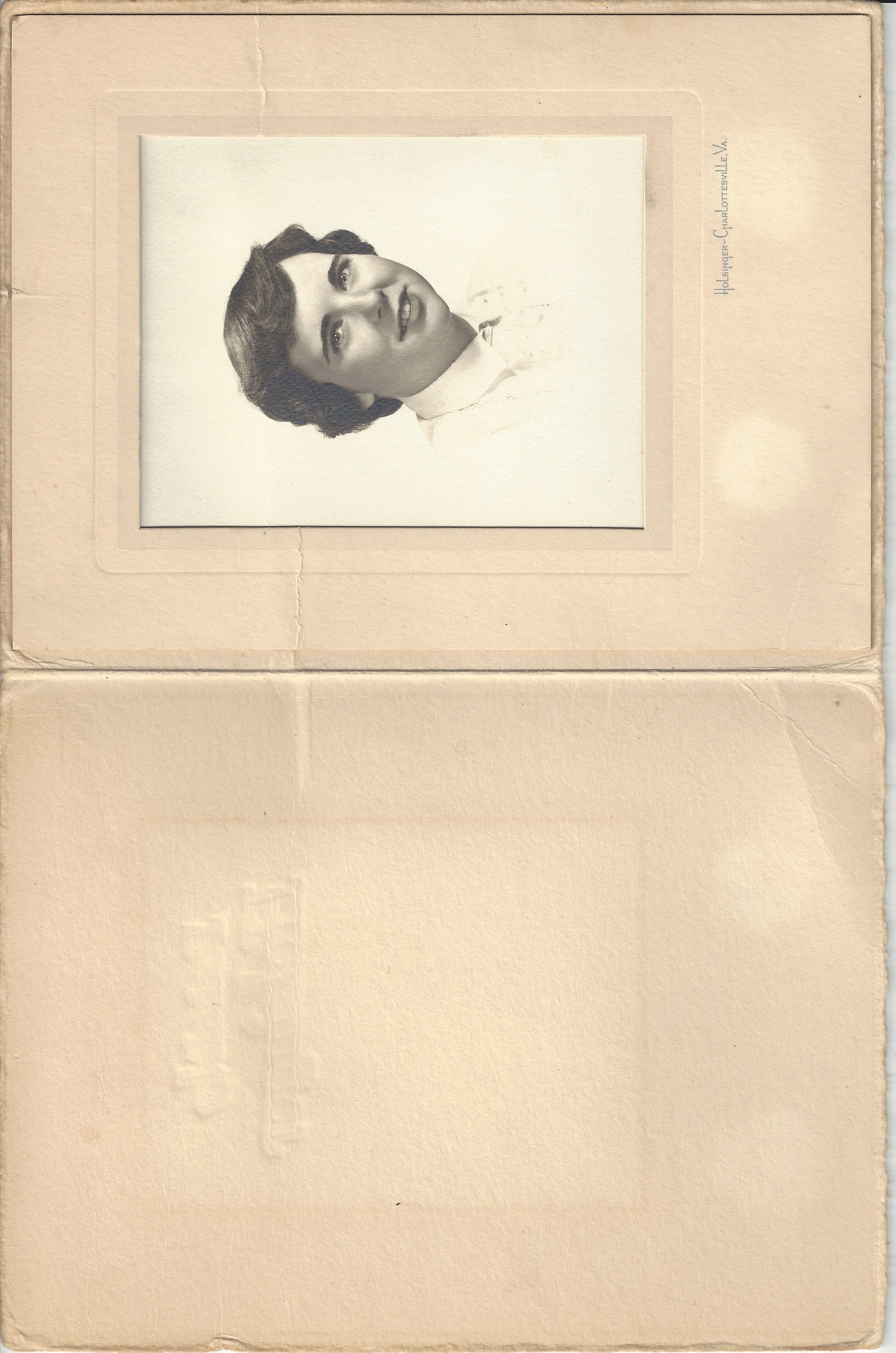 Unknown portrait - young woman, Charlottesville studio